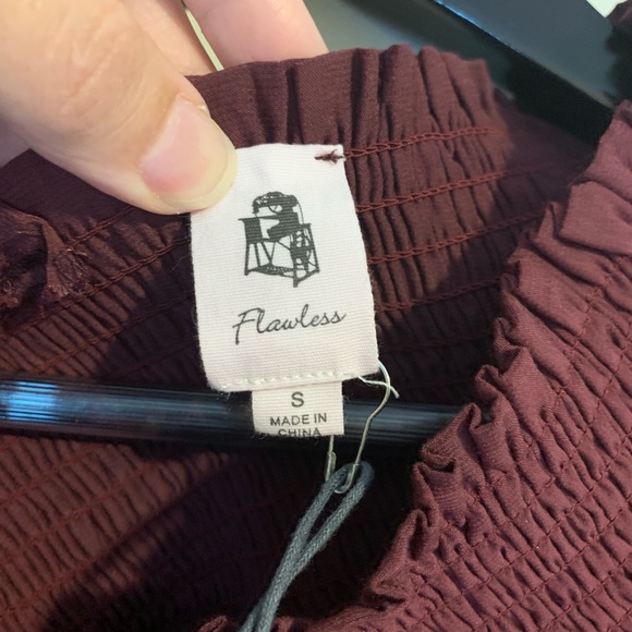 VICI Ascension Off Shoulder Smocked Top - Burgundy - Picture 6 of 8